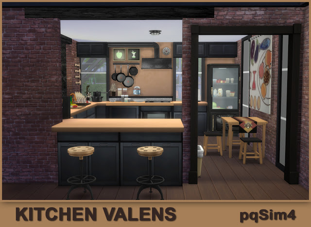 Sims 4 Valens kitchen by Mary Jiménez at pqSims4