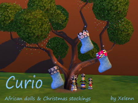 Curio set: African dolls & Christmas stockings at Xelenn