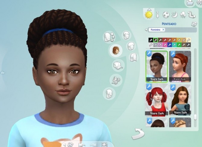 Sims 4 Braided Flate Bun for Girls at My Stuff