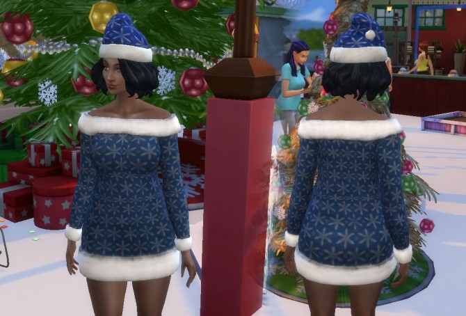 Sims 4 Merry Christmas dress at My Stuff