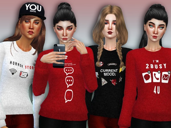 Sims 4 2 Busy 4U Sweaters by Simlark at TSR