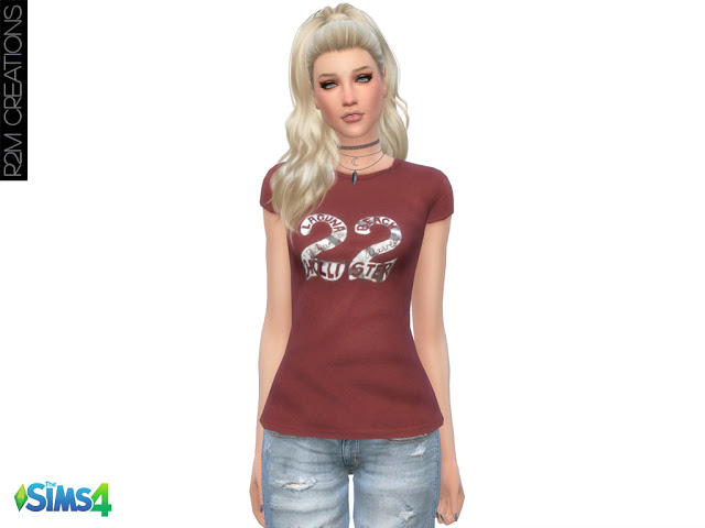 Sims 4 H. shirt for women at R2M Creations