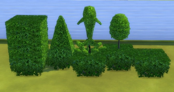 Sims 4 TheJim07s Hedges and Topiaries Set from TS2 conversion by BigUglyHag at SimsWorkshop