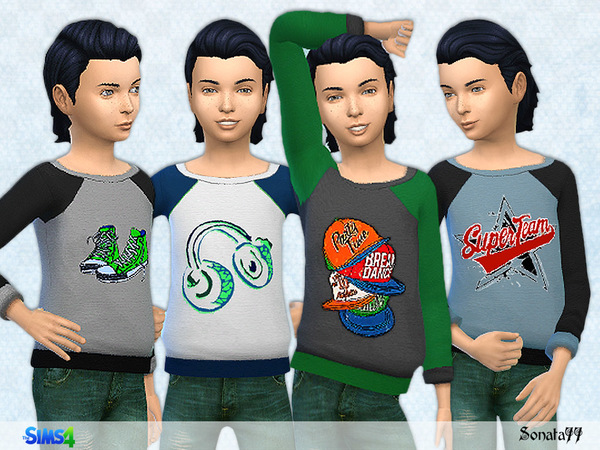 Sims 4 Cute sweatshirt for boys by Sonata77 at TSR