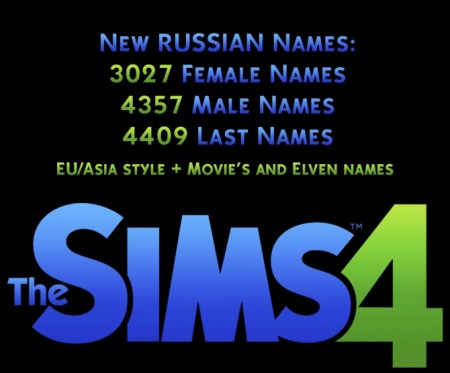 More Russian Names (EU/Asia style and more) by maracelume at Mod The Sims