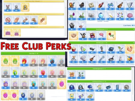 Free Club Perks mod by Simstopics at SimsWorkshop