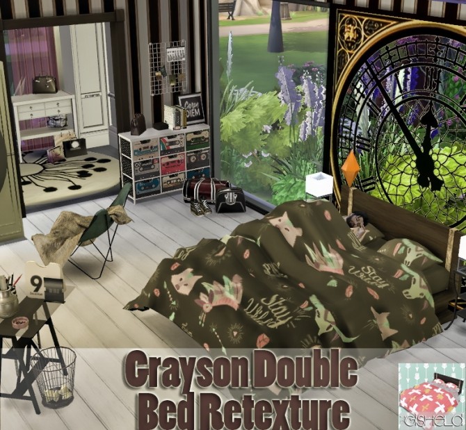 Sims 4 Grayson Double Bed Retexture at Gisheld