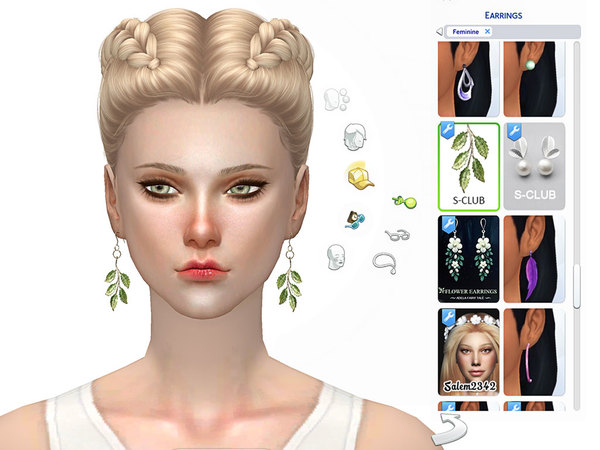 Sims 4 Earrings N4F by S Club MK at TSR