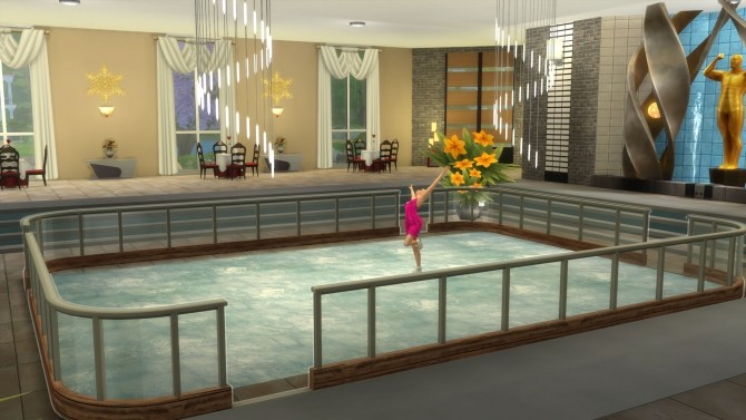 Sims 4 Indoor Ice Skating Rink and Restaurant by Snowhaze at Mod The Sims