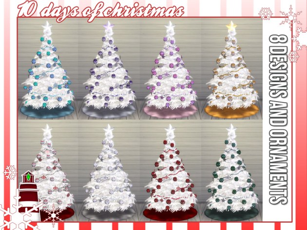Sims 4 Modern Christmas trees by Waterwoman at Akisima