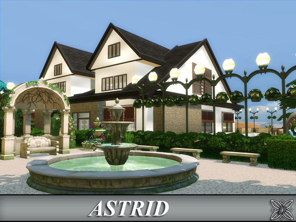 Sims 4 Astrid luxury house no CC by Danuta720 at TSR