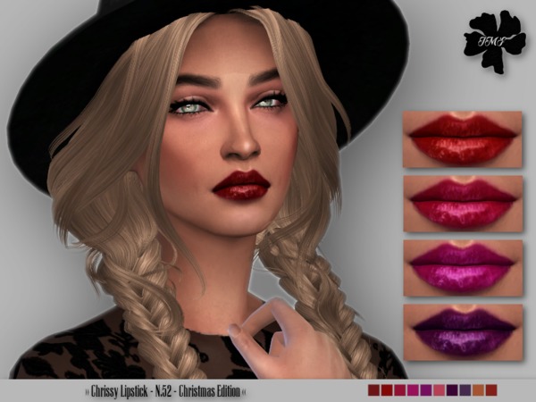 Sims 4 IMF Chrissy Lipstick N.52 Christmas Edition by IzzieMcFire at TSR