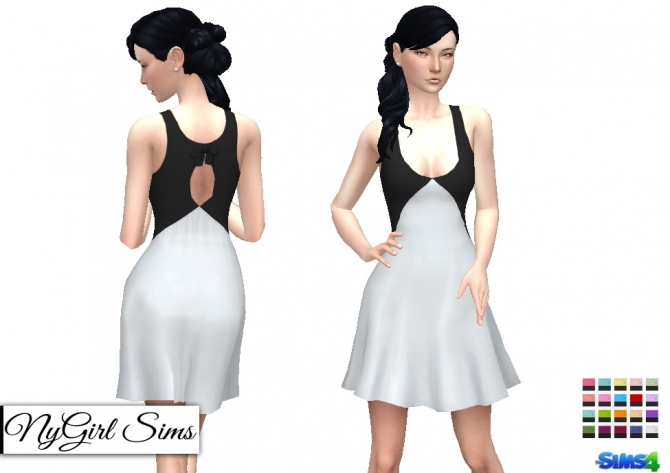 Color Block Fit and Flare Dress at NyGirl Sims » Sims 4 Updates