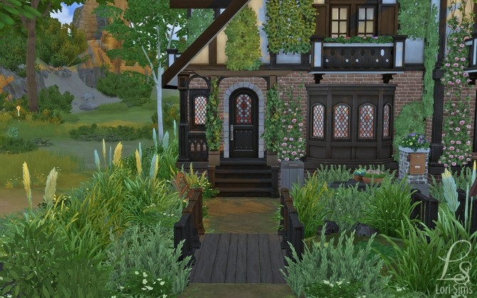Sims 4 Tudor Style House (no CC) by Oloriell at Mod The Sims