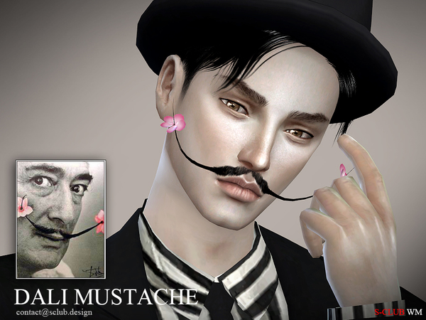 Sims 4 Dali mustache 3D by S Club WM at TSR