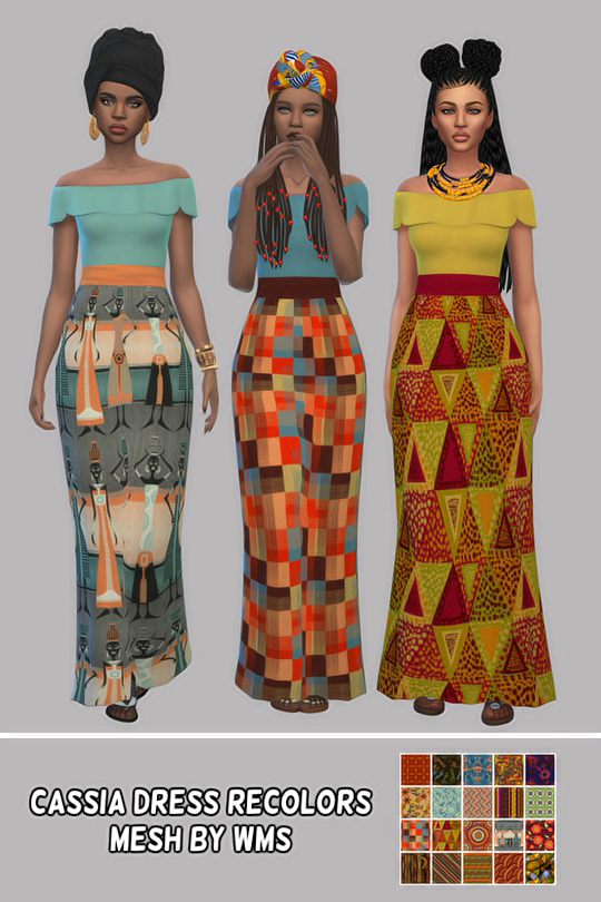 Sims 4 Cassia Dress Recolors at Maimouth Sims4