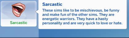 Sims 4 Sarcastic Trait by chingyu1023 at Mod The Sims