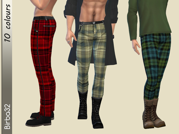 Sims 4 Tartan Male Pants by Birba32 at TSR