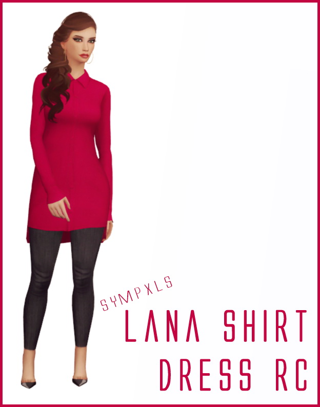 Sims 4 Lana Shirt Dress RC by Sympxls at SimsWorkshop