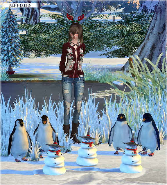 Sims 4 Winter Fun Deco Penguins & X mas Snowman Vol4 at Jenni Sims