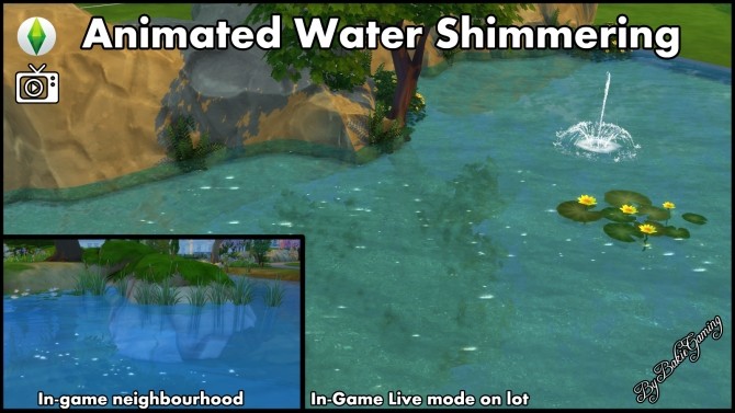 Sims 4 Animated Water Shimmering by Bakie at Mod The Sims