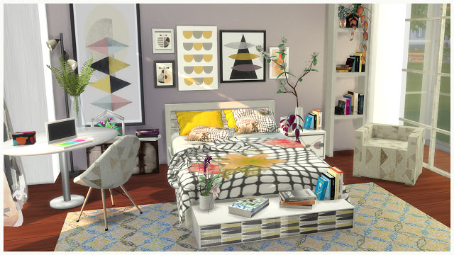 Sims 4 Ingrid Bedroom by Mary Jiménez at pqSims4