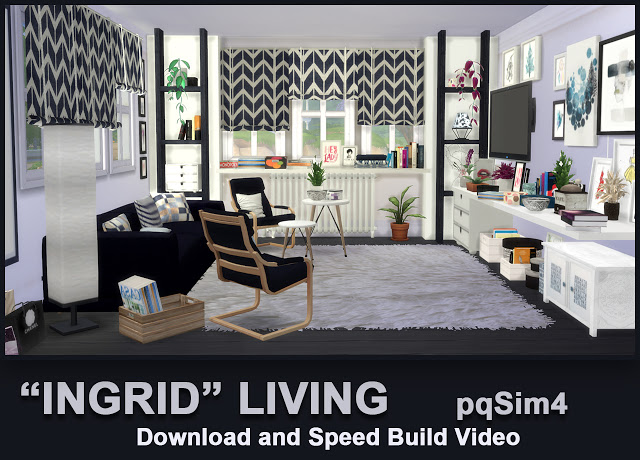 Sims 4 Ingrid Living by Mary Jiménez at pqSims4