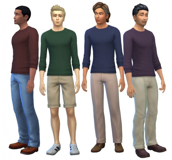 Sims 4 Mens Long Sleeved Tees by Liz at Mod The Sims