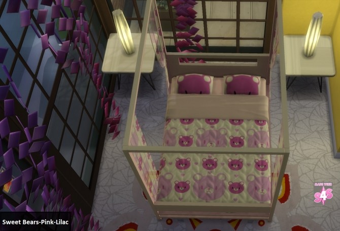 Sims 4 EP03 Novelty Bears and Moons Bed Cover SET 10 by wendy35pearly at Mod The Sims