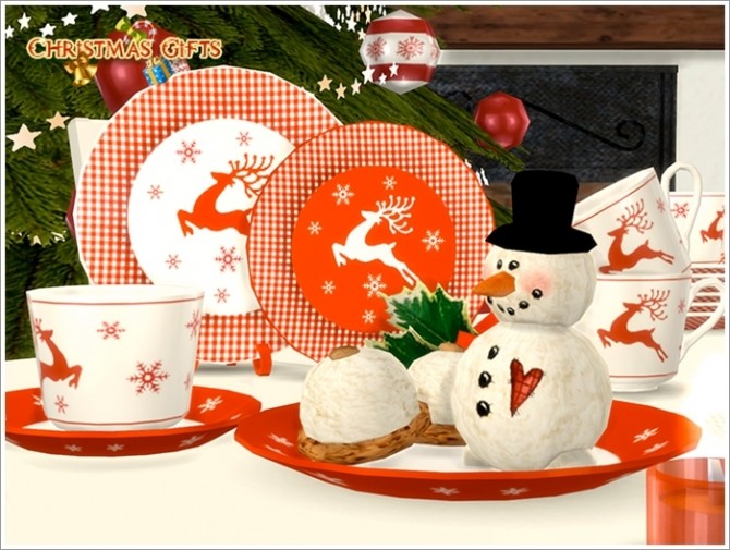 Sims 4 Christmas dishes at Sims by Severinka