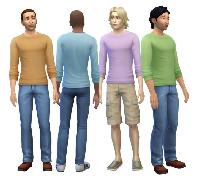 Sims 4 Mens Long Sleeved Tees by Liz at Mod The Sims