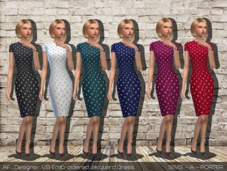 Designer VB Embroidered Jacquard Dress by Sims_A_Porter at TSR