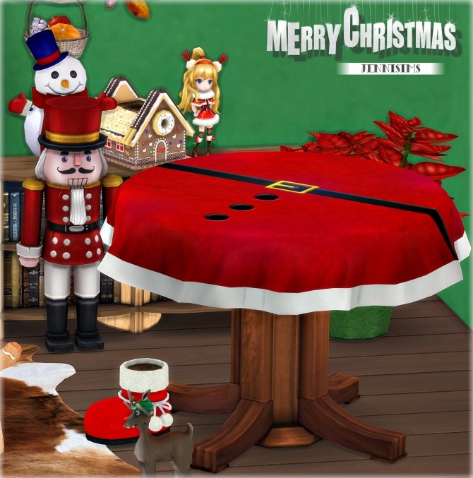 Sims 4 Decoratives Christmas, Table Santa Functional Vol 1 at Jenni Sims