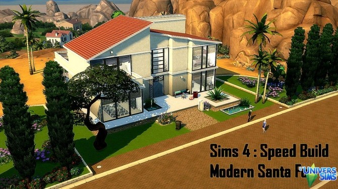 Sims 4 Modern Santa Fe house by Lyrasae93 at L’UniverSims