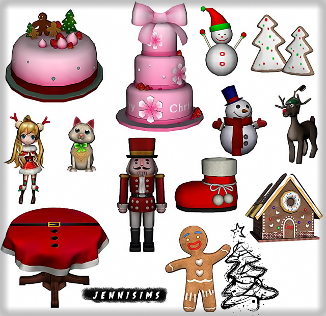 Sims 4 Decoratives Christmas, Table Santa Functional Vol 1 at Jenni Sims