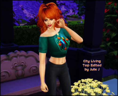 Sims 4 City Living Off Shoulder Top Edited at Julietoon – Julie J