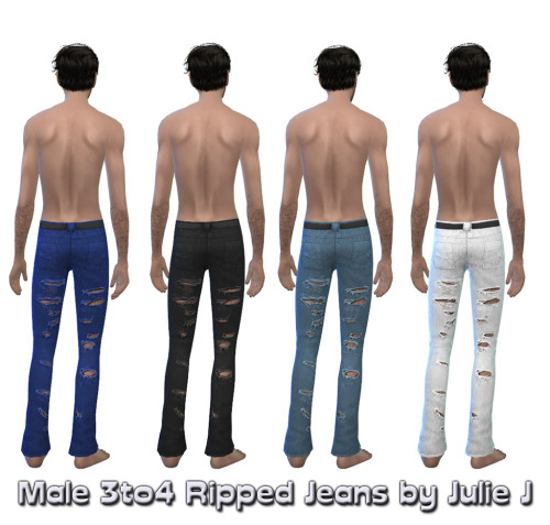 3to4 Ripped Jeans at Julietoon – Julie J » Sims 4 Updates