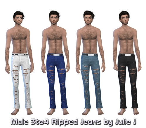 Sims 4 3to4 Ripped Jeans at Julietoon – Julie J