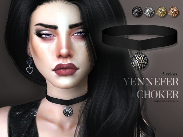 Sims 4 Yennefer Choker by Pralinesims at TSR
