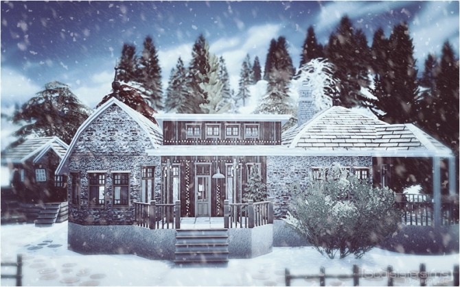Sims 4 Winter Wonderland house at SoulSisterSims