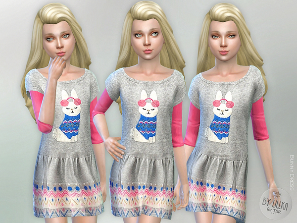 Sims 4 Bunny Dress by lillka at TSR