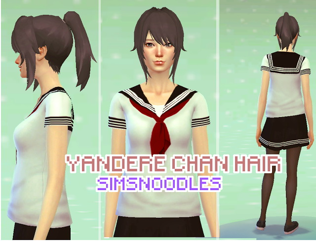 Sims 4 Yandere Chan Hair Conversion at SimsNoodles