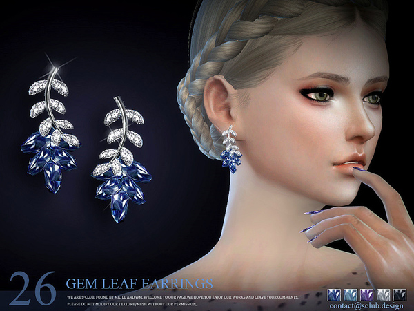 Sims 4 Earrings N26 by S Club LL at TSR