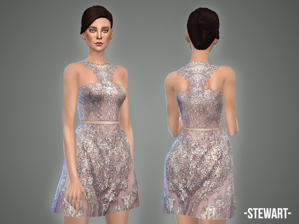 Sims 4 Stewart dress by April at TSR