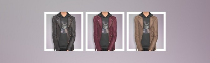 Sims 4 EP03 Leather Jacket with Graphic Hoodie at Busted Pixels