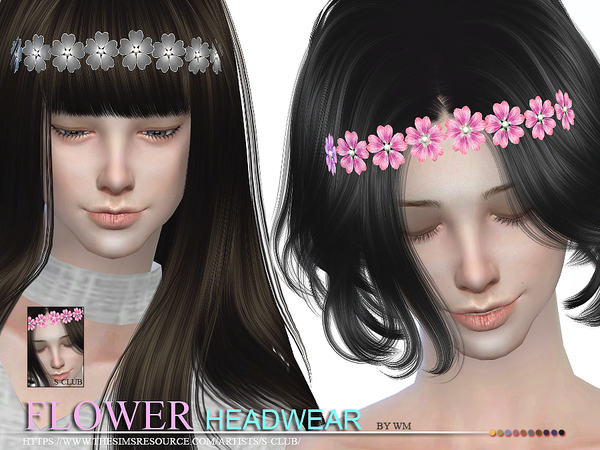 Sims 4 Flower headwear by S Club WM at TSR