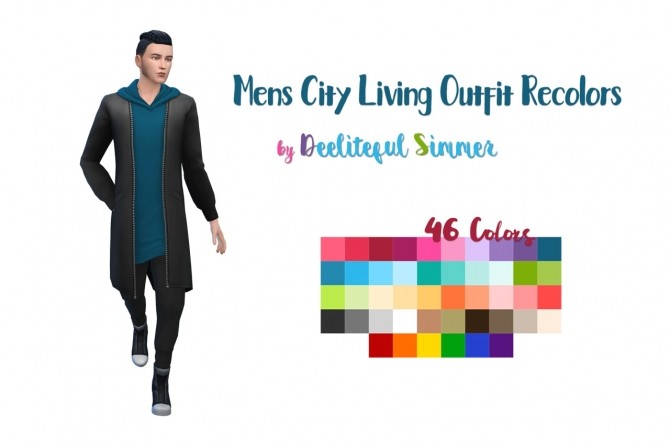 Sims 4 Mens City Living outfit recolors at Deeliteful Simmer