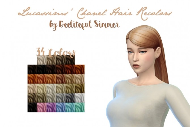 Sims 4 Lucassimss Chanel hair recolors at Deeliteful Simmer