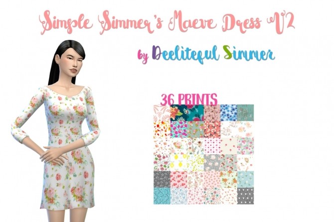 Sims 4 Simple Simmers Maeve dress V2 at Deeliteful Simmer