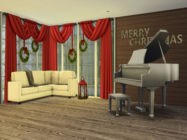 Sims 4 Christmas Living modern home by Suzz86 at TSR
